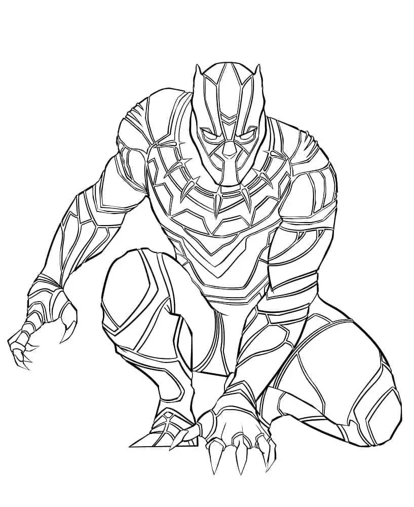 Planse de colorat cu Black Panther