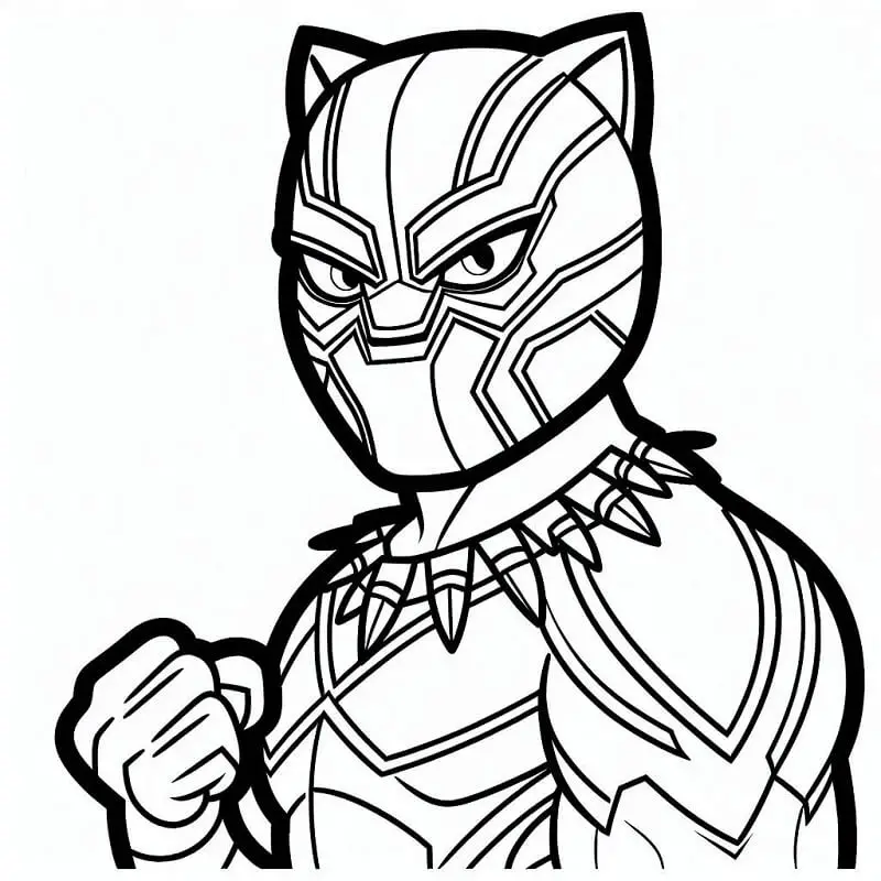Fise de colorat cu Black Panther de colorat p32