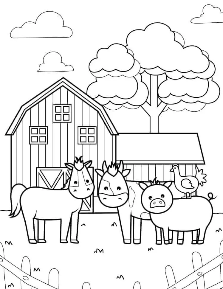 Planse de colorat cu Ferme