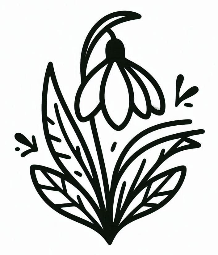 Fise de colorat cu Flori Ghiocei de colorat p14