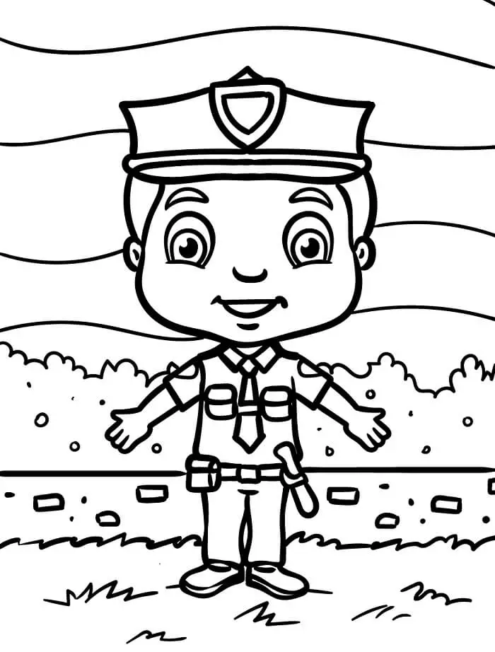 Fise de colorat cu Gratuite Politisti Pentru Copii