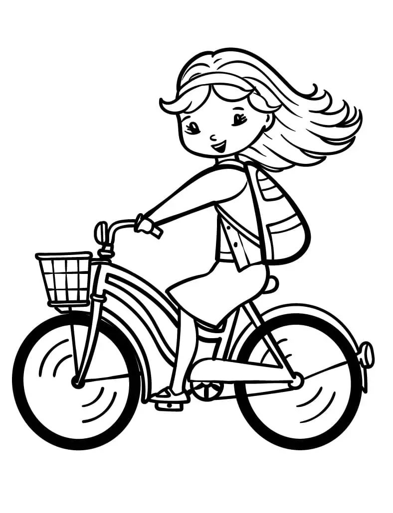 Fise de colorat cu Imagine imprimabilă cu bicicletă
