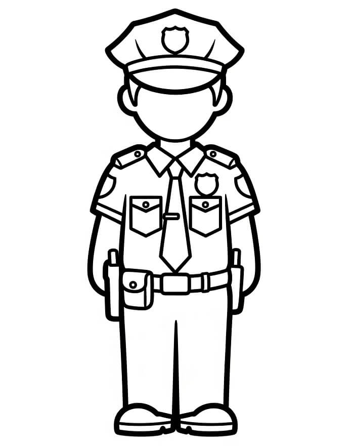 Fise de colorat cu Imprimabile Politisti