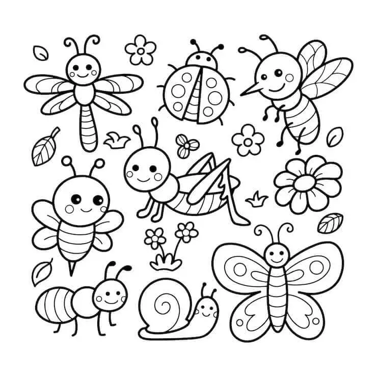 Fise de colorat cu Insecte de colorat p04