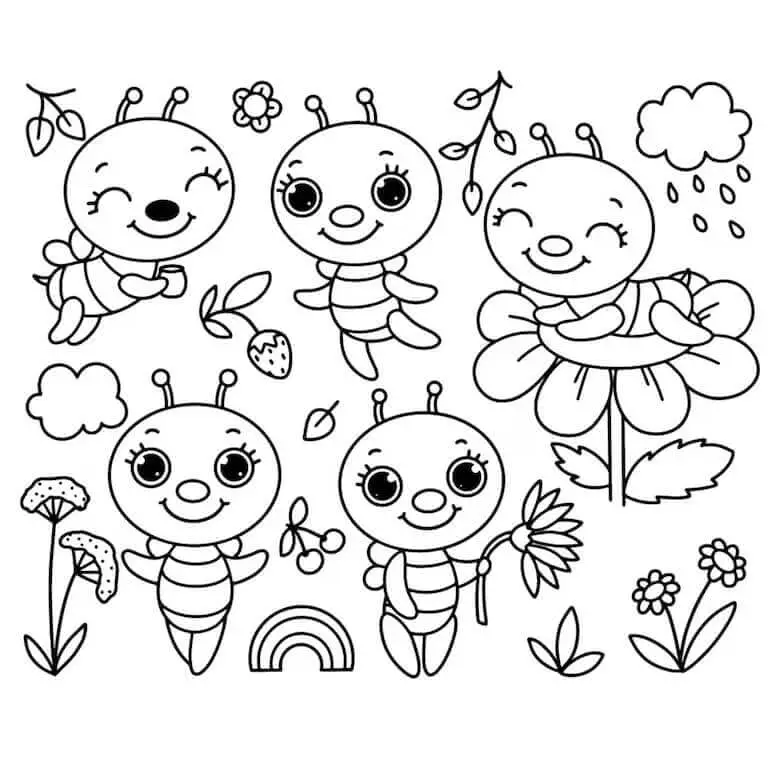 Fise de colorat cu Insecte de colorat p16
