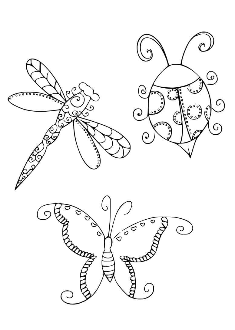 Fise de colorat cu Insecte de colorat p34