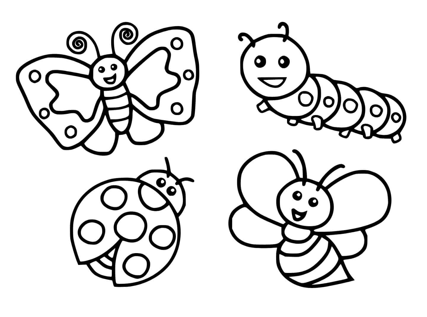 Planse de colorat cu Insecte