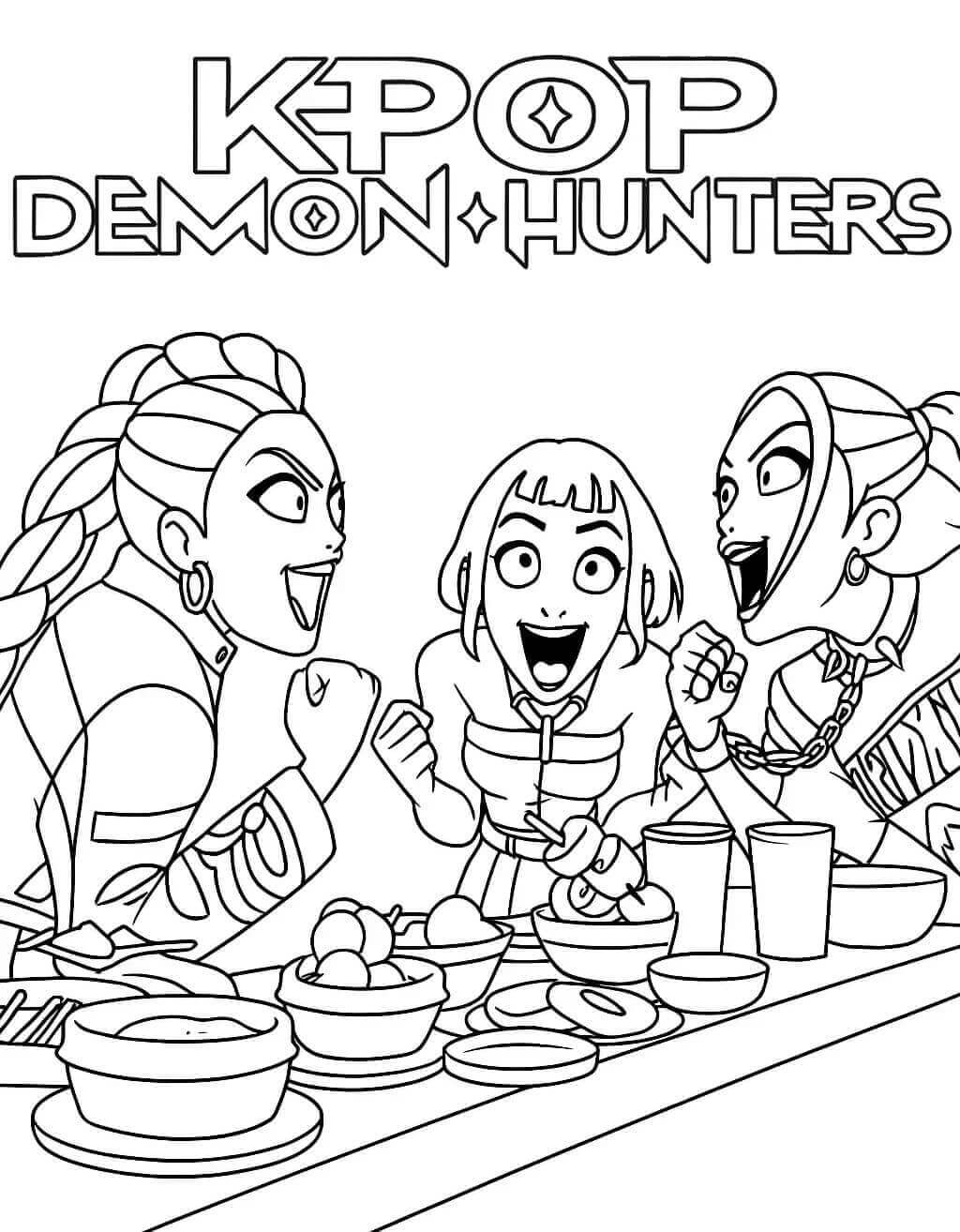 Fise de colorat cu Kpop Demon Hunters de colorat p05