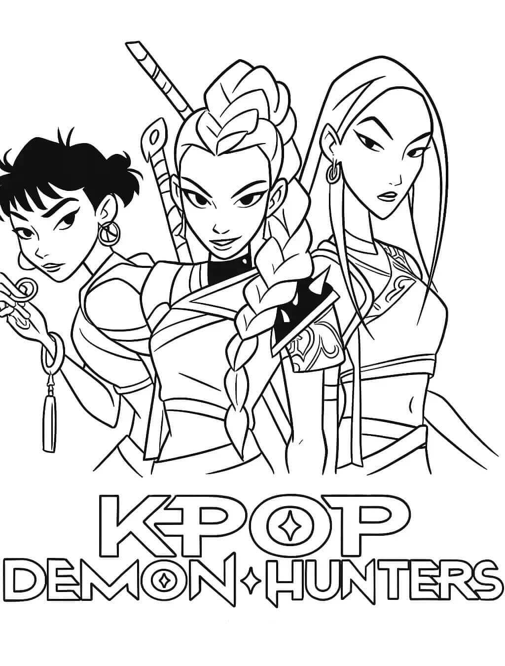 Fise de colorat cu Kpop Demon Hunters de colorat p15