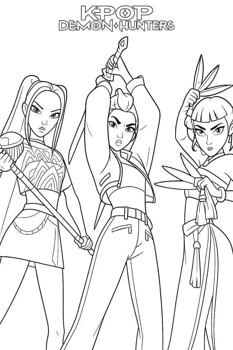 Fise de colorat cu Kpop Demon Hunters de colorat p20