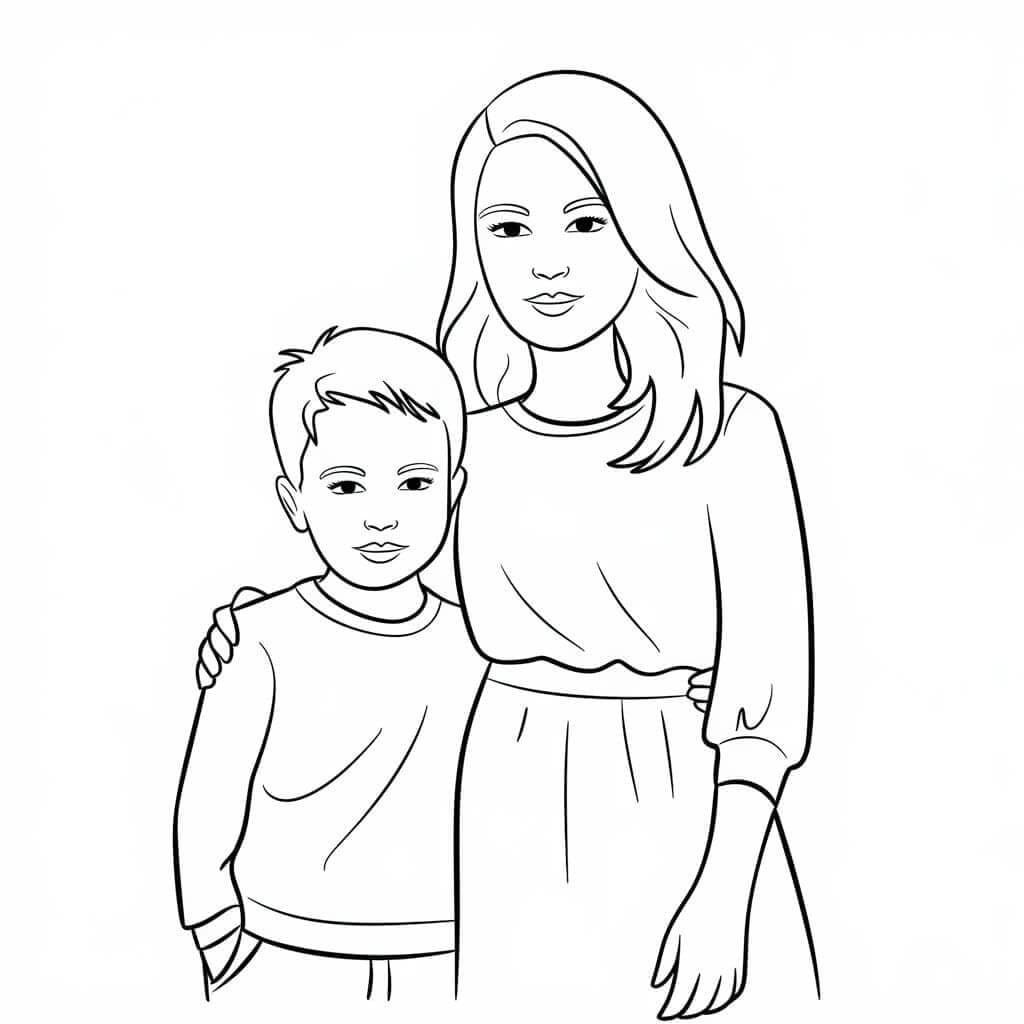 Fise de colorat cu Mama si Copilul de colorat p29
