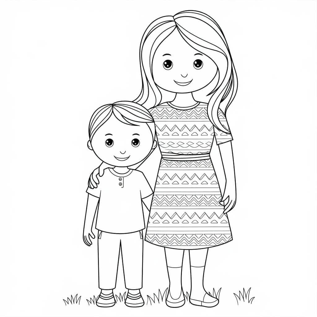 Fise de colorat cu Mama si Copilul de colorat p33