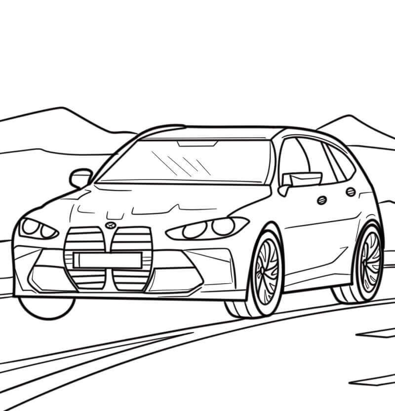Fise de colorat cu Masini BMW de colorat p03