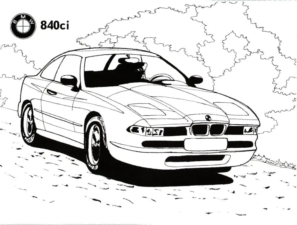 Fise de colorat cu Masini BMW de colorat p19