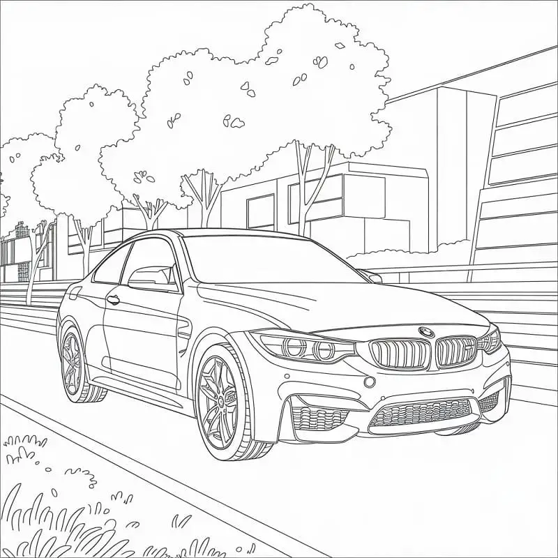 Fise de colorat cu Masini BMW de colorat p20