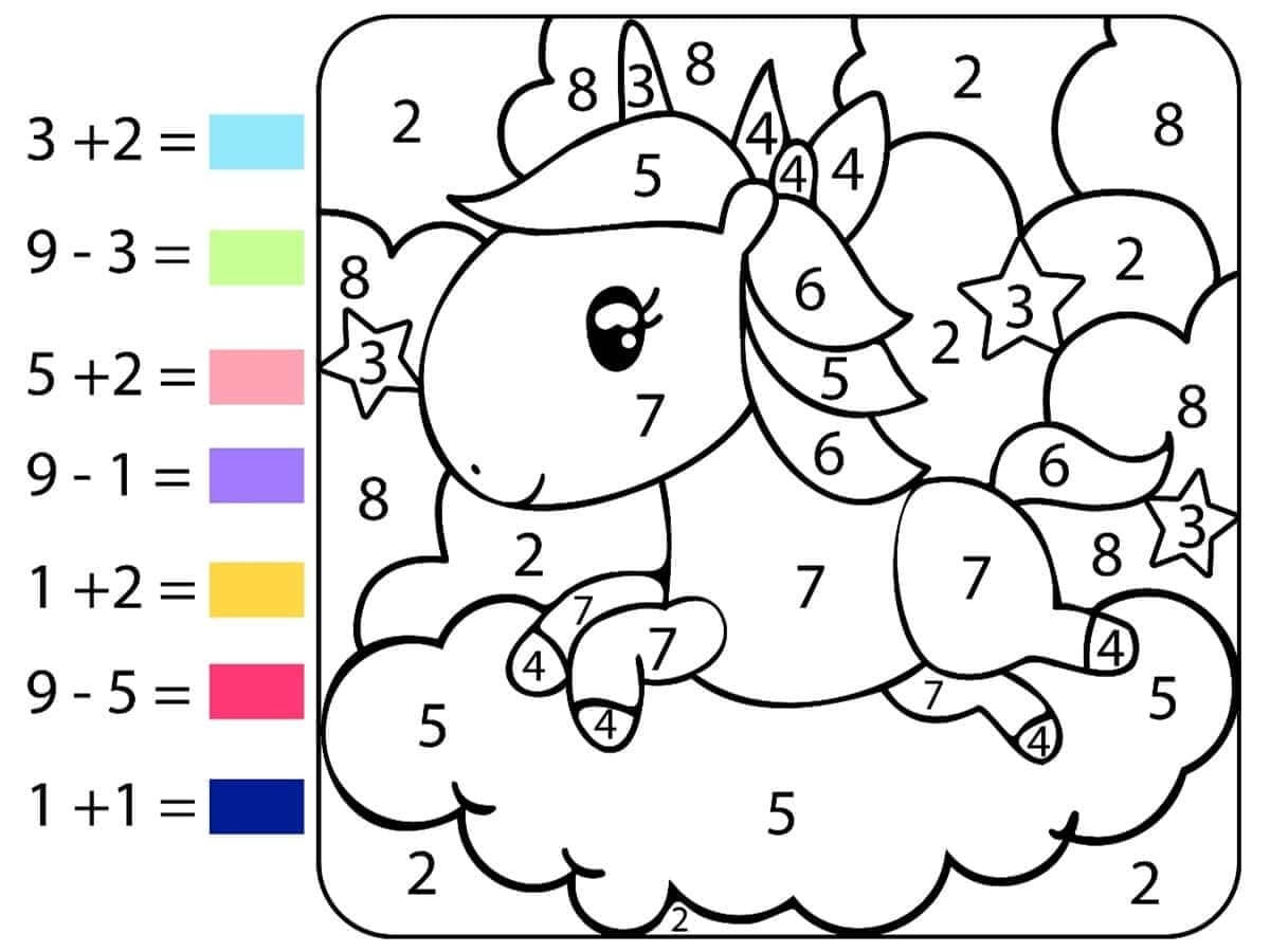 Fise de colorat cu Matematica Distractiva de colorat p06