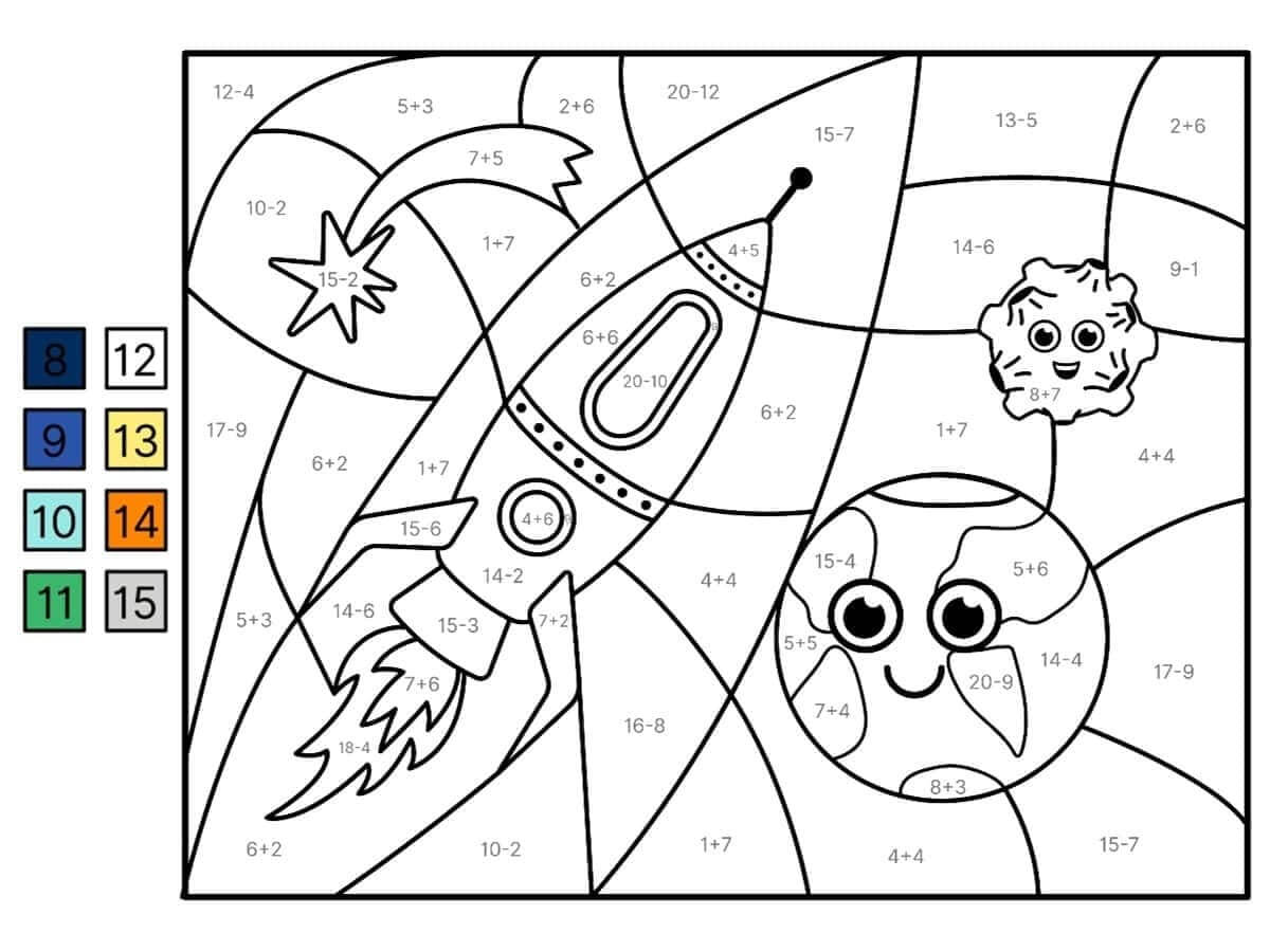 Fise de colorat cu Matematica Distractiva de colorat p10