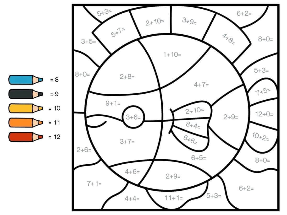 Fise de colorat cu Matematica Distractiva de colorat p26