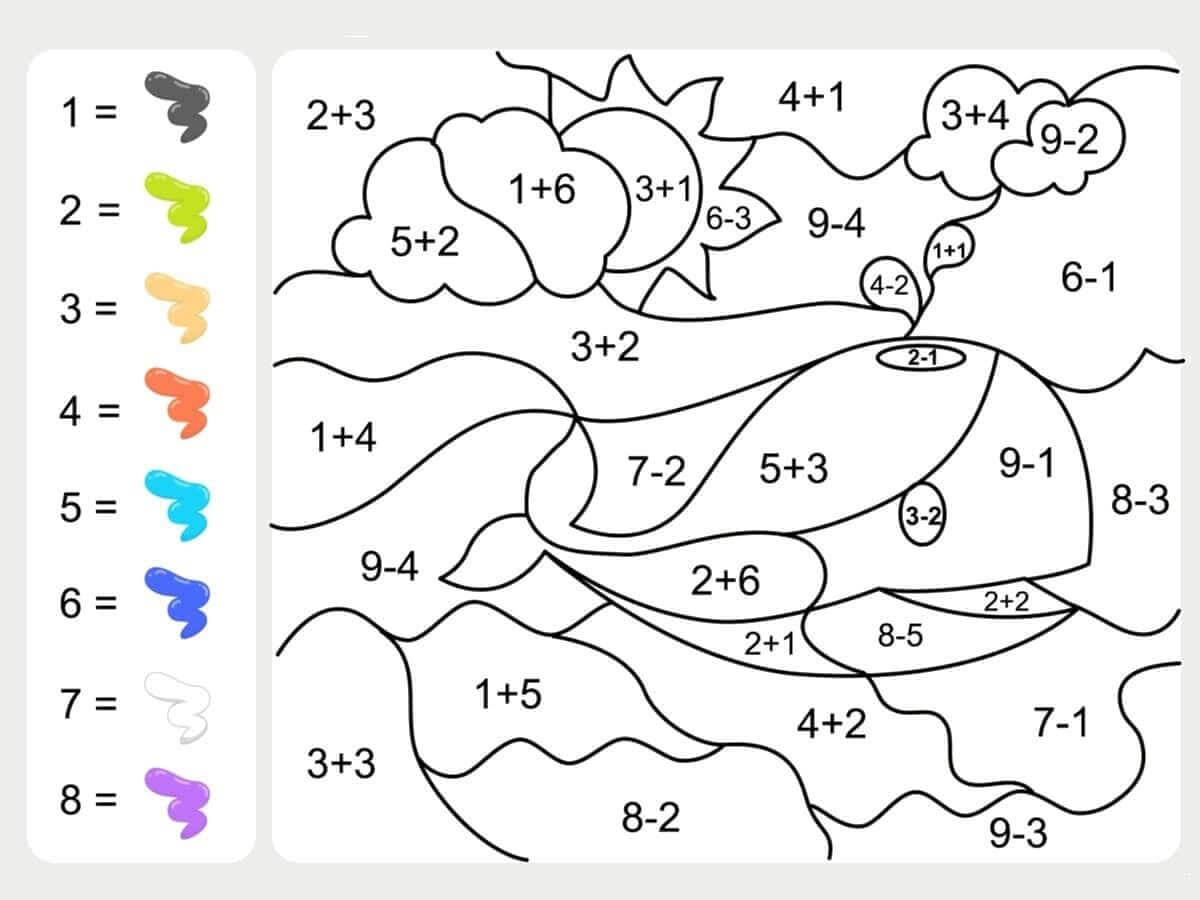 Fise de colorat cu Matematica Distractiva de colorat p27