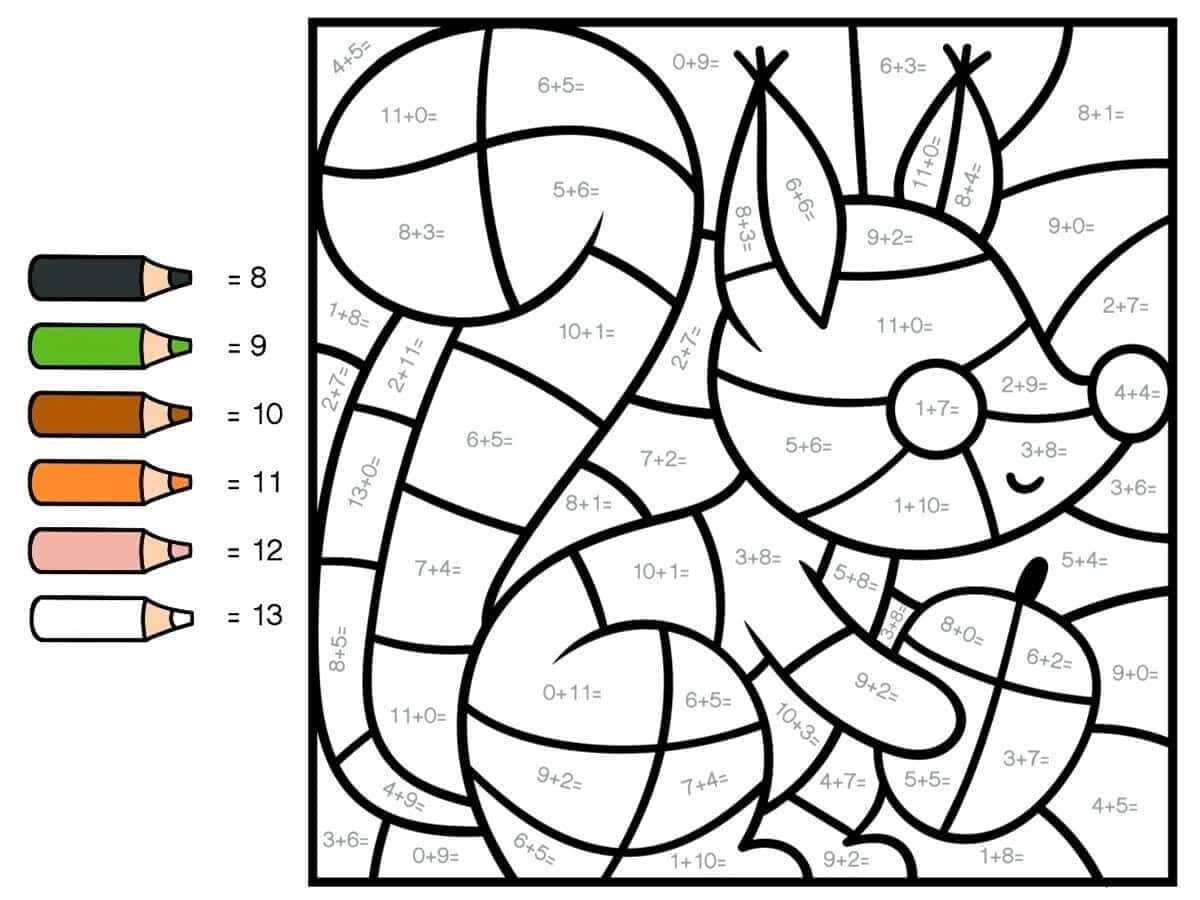 Fise de colorat cu Matematica Distractiva de colorat p28