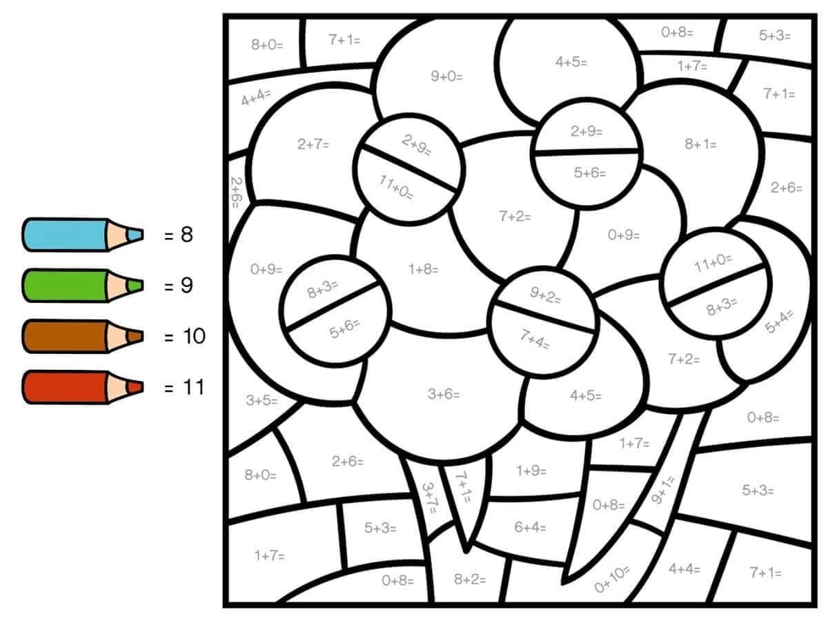Fise de colorat cu Matematica Distractiva de colorat p33