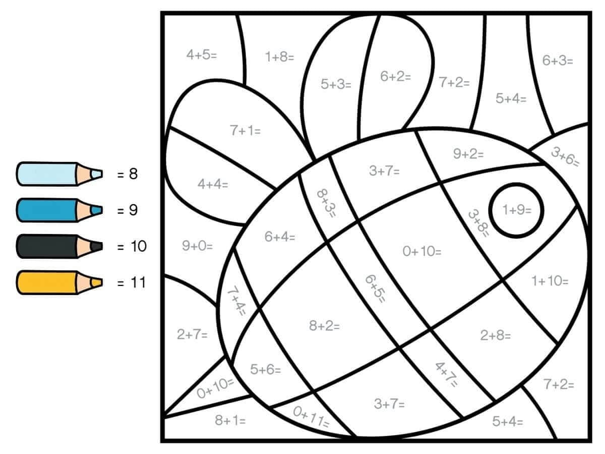 Fise de colorat cu Matematica Distractiva de colorat p37
