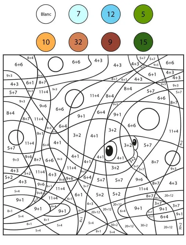 Fise de colorat cu Matematica Distractiva de colorat p44