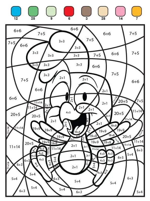 Fise de colorat cu Matematica Distractiva de colorat p45