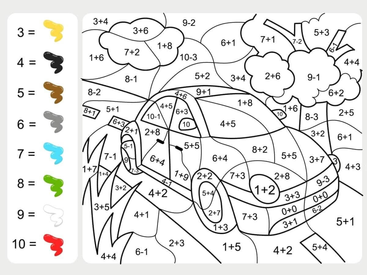 Fise de colorat cu Matematica Distractiva de colorat p49