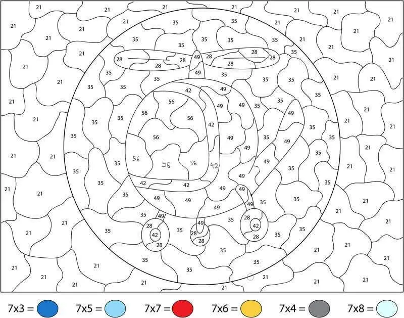Fise de colorat cu Matematica Distractiva de colorat p52