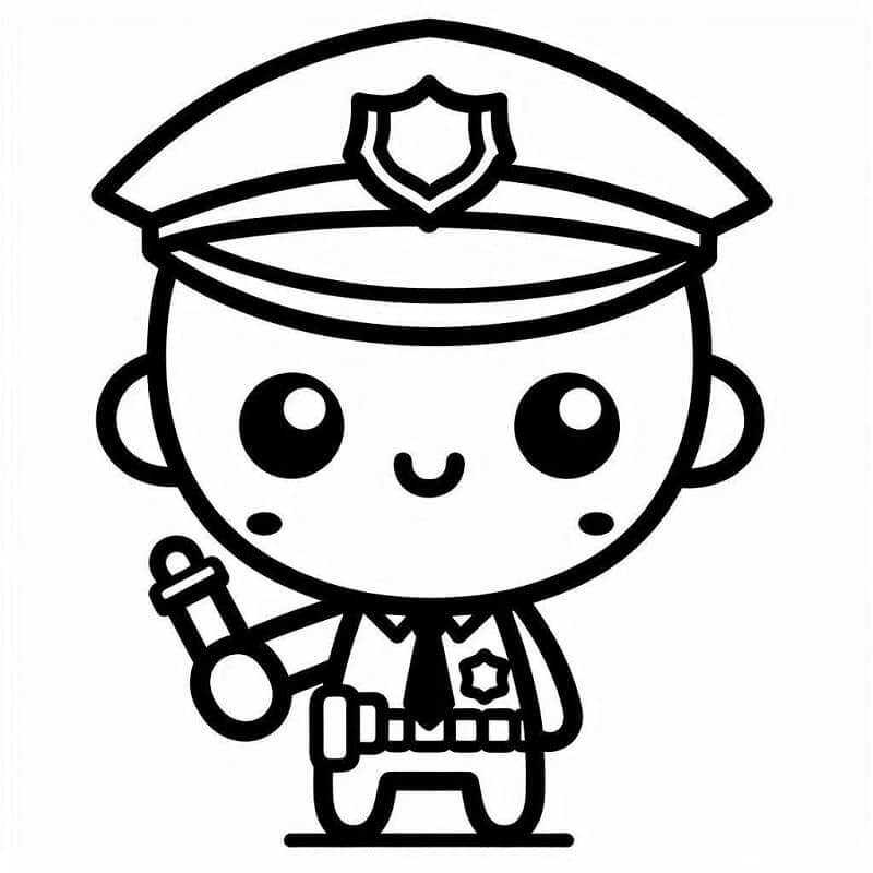 Fise de colorat cu Politisti de colorat p04