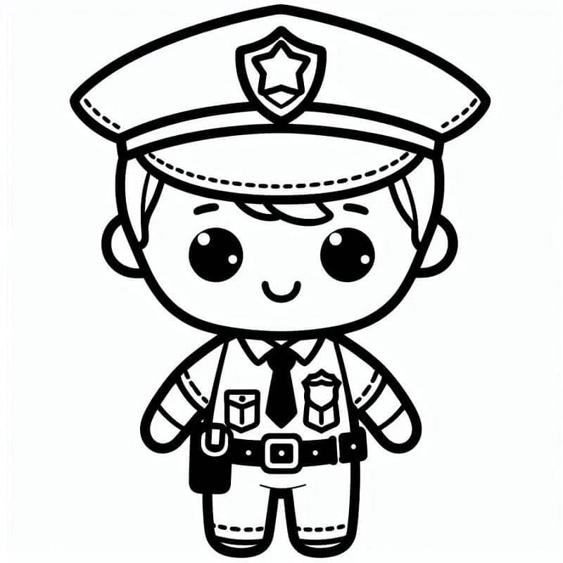 Fise de colorat cu Politisti de colorat p07