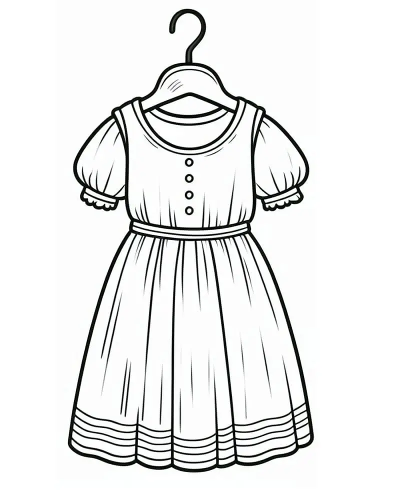 Fise de colorat cu Rochie Gratuite