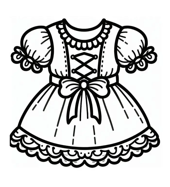 Fise de colorat cu Rochie Imprimabile Pentru Copii
