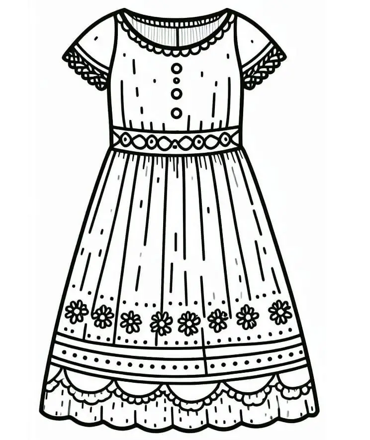 Fise de colorat cu Rochie Imprimabile