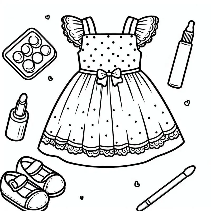 Fise de colorat cu Rochie Pentru Copii