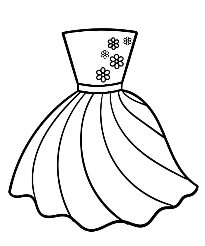 Fise de colorat cu Rochii de colorat p06