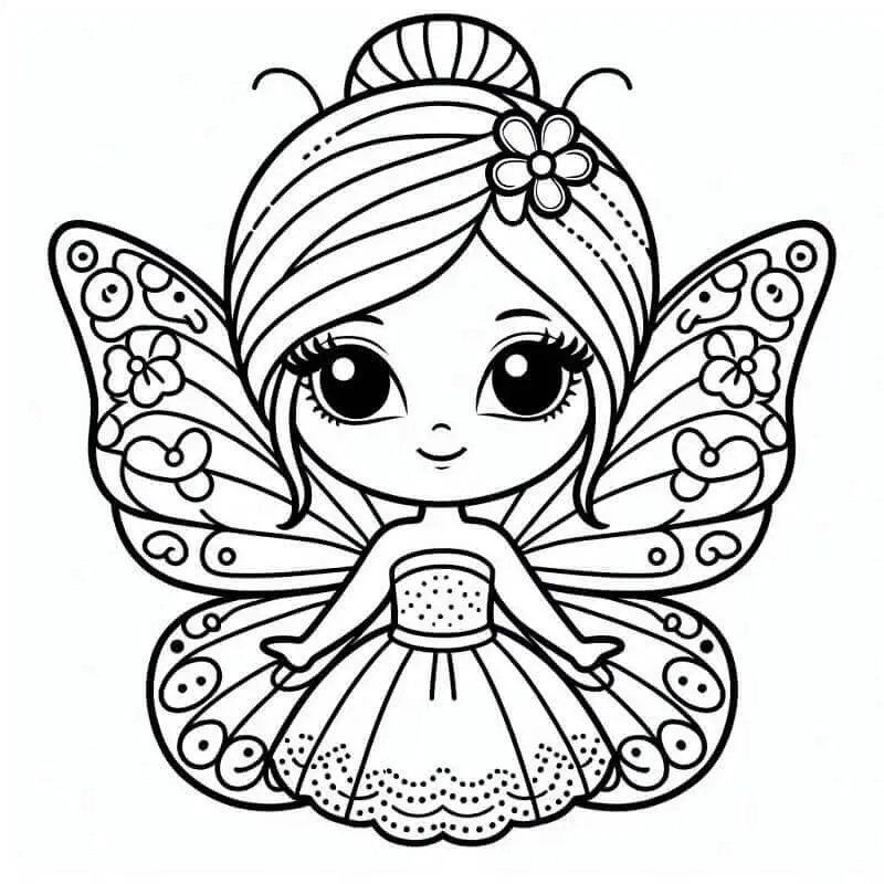 Fise de colorat cu Barbie Mariposa de colorat p01