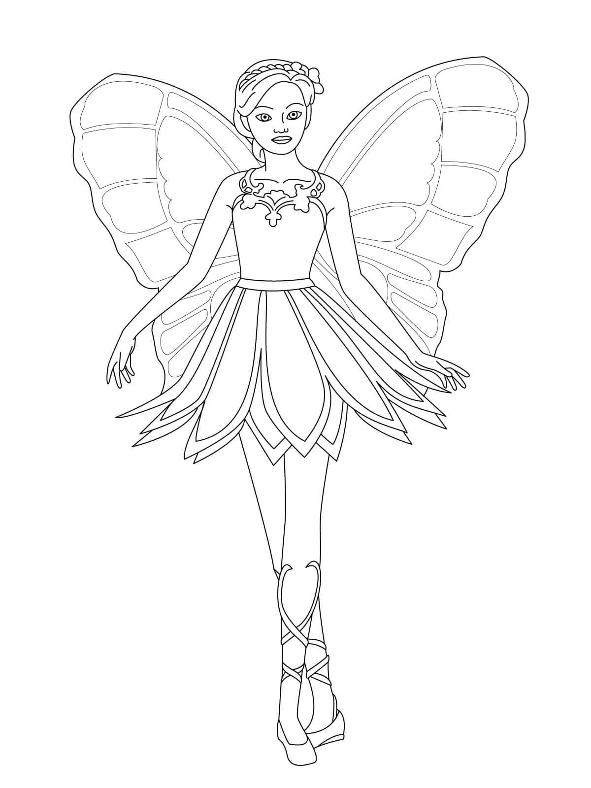 Fise de colorat cu Barbie Mariposa de colorat p03