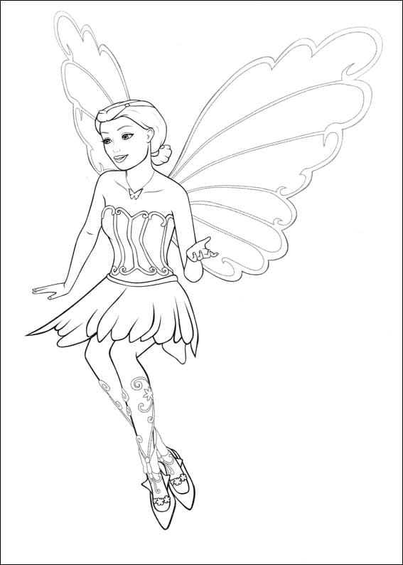 Fise de colorat cu Barbie Mariposa de colorat p04
