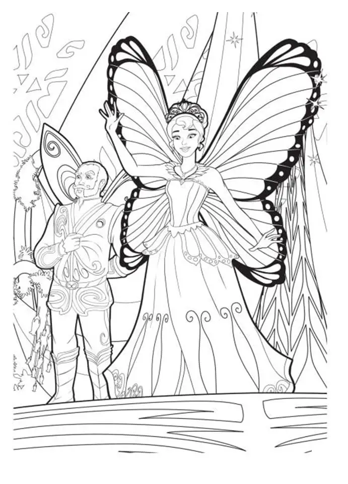 Fise de colorat cu Barbie Mariposa de colorat p06