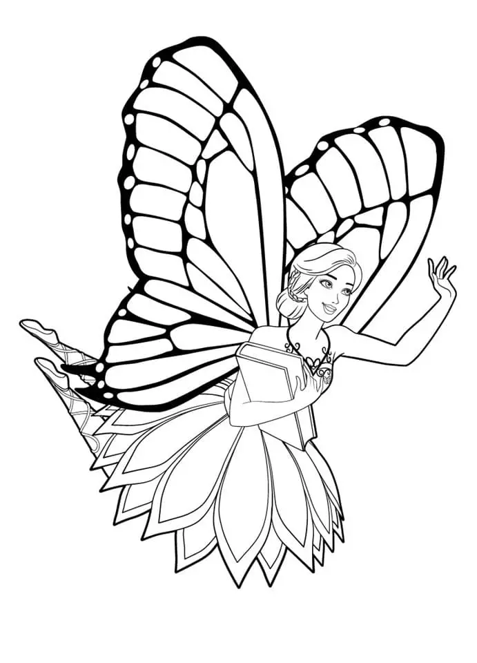 Fise de colorat cu Barbie Mariposa de colorat p08