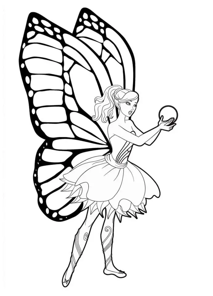 Fise de colorat cu Barbie Mariposa de colorat p13