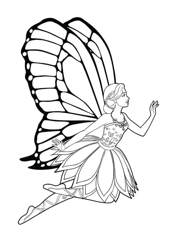Fise de colorat cu Barbie Mariposa de colorat p15