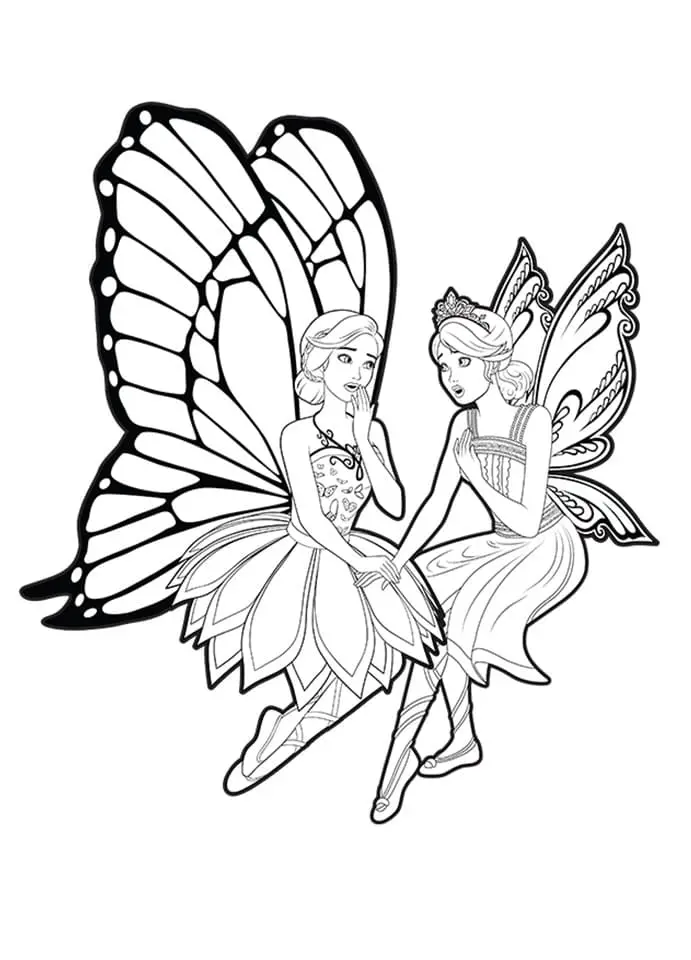 Fise de colorat cu Barbie Mariposa de colorat p16