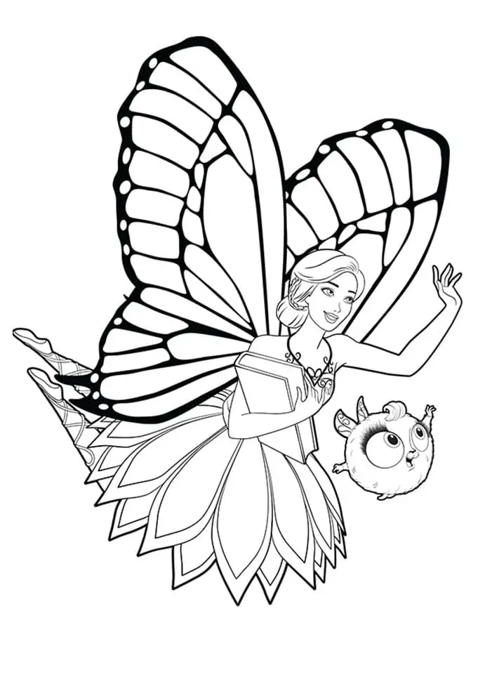 Fise de colorat cu Barbie Mariposa de colorat p18