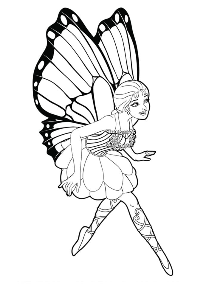 Fise de colorat cu Barbie Mariposa de colorat p20