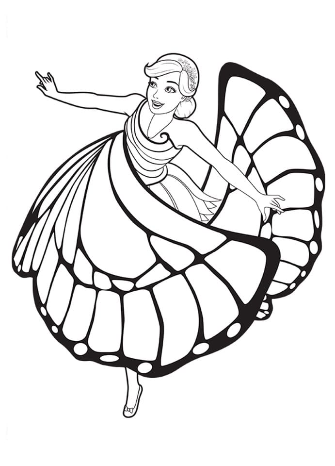 Fise de colorat cu Barbie Mariposa de colorat p23