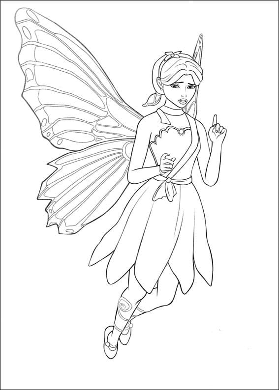 Fise de colorat cu Barbie Mariposa de colorat p24