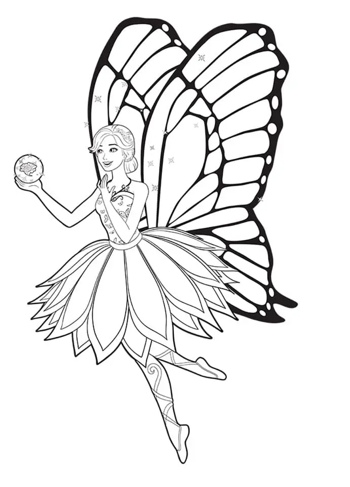 Fise de colorat cu Barbie Mariposa de colorat p25